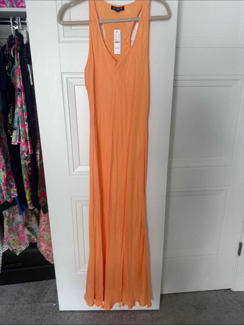 NWT J.Crew Sleeveless Orange Maxi Dress Size 12